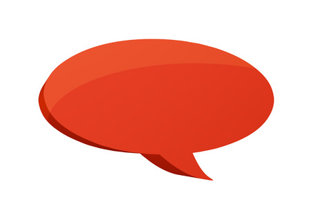 3d render of red glass speech bubbleの写真素材