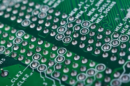 Microchips and circuit, close up