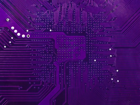 Electronic purple circuit board, close upの写真素材