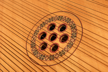 strings of the bandura close up, Ukrainian musical instrument