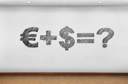 money formula drawing on white wallの写真素材