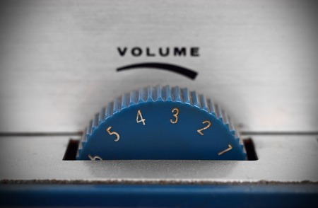 Volume control on reel tape recorder. close upの写真素材