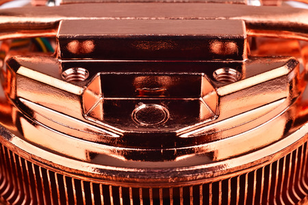 Air cooling system for the CPU. Copper cpu cooler.の写真素材