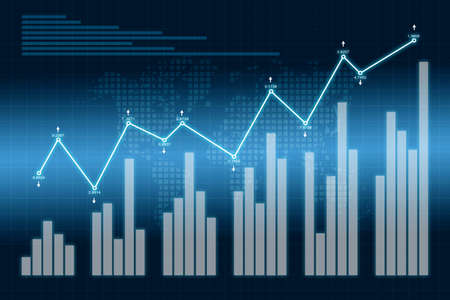 Banking account, statistics and investment analytic hologram on virtual screen. Finance and trade...