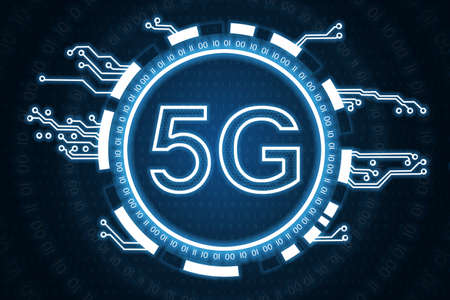 5G network internet mobile wireless interface icon. Global business and information technology concept. 3d renderingの写真素材