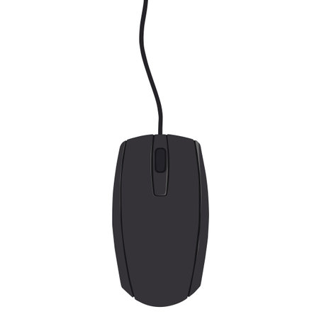 Computer mouse with scroll wheel and buttons. Computer and tech. Vector illustration designのイラスト素材