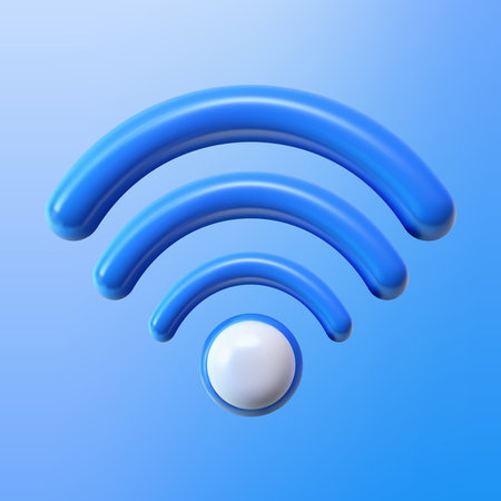 WiFi sign 3D style Vector illustration. Wi fi icon.Symbol of wireless.のイラスト素材