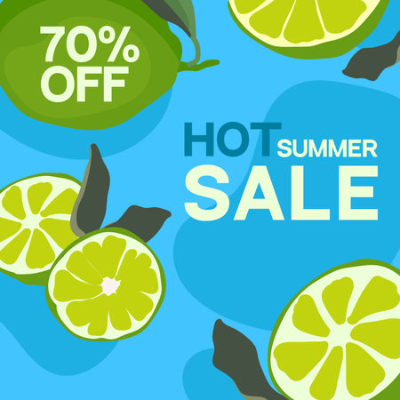 Hot summer sale banner background template.Summer sale seasons promotion backgroundのイラスト素材