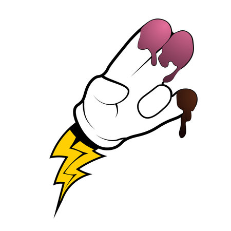 Figure with a cartoon handのイラスト素材