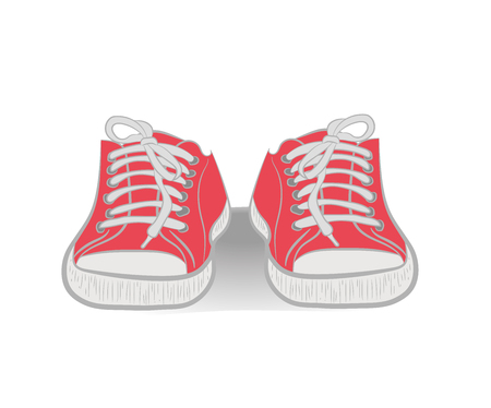 Fashionable red shoes Vector illustration.のイラスト素材