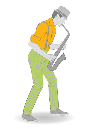 Jazz saxophonist. Vector illustration.のイラスト素材