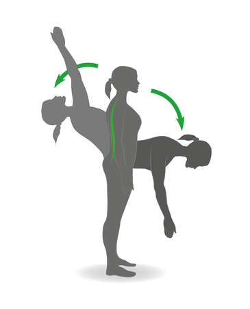 Flexion and extension exercises. Vector illustration.のイラスト素材