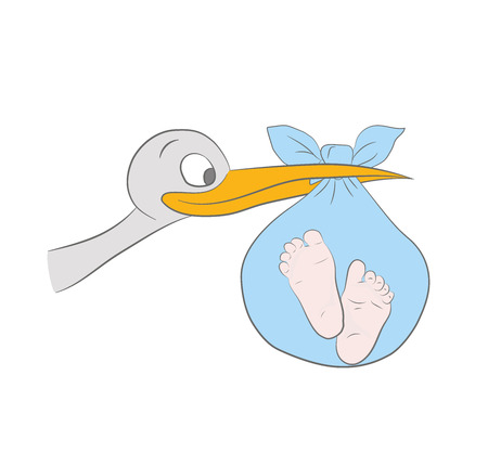 Stork brings the baby.のイラスト素材