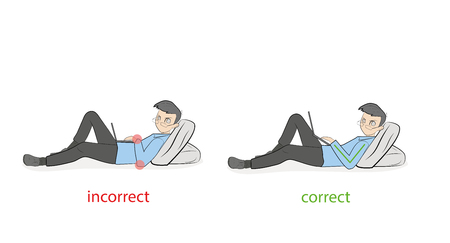 Illustration of correct and wrong position of handのイラスト素材