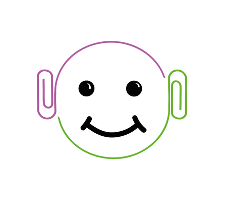 Smiley with braces. vector illustration.のイラスト素材