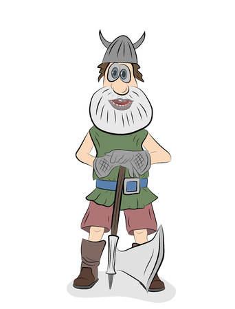 viking picture. man with an ax. vector illustration.のイラスト素材