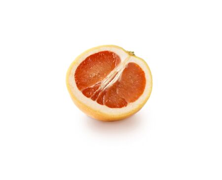 grapefruit slices white background. Half grapefruit citrus fruit isolated on white with clipping path. grapefruit citrus fruit. Immunity system improvement. Antiviral treatment. Coronavirus preventionの写真素材
