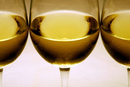Glasses of white wineの写真素材