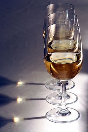 Glasses of white wineの写真素材