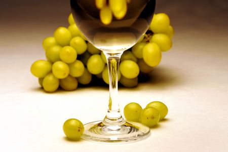 White Wine and Grapesの写真素材