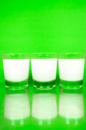 Glasses of full cream milkの写真素材