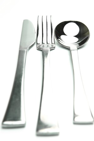 Cutlery isolated against a white backgroundの写真素材