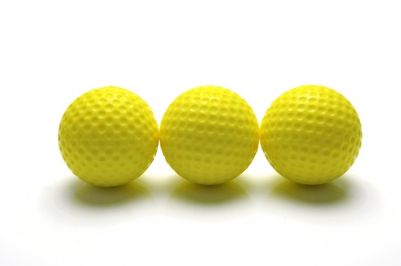 Golf Balls isolated against a white backgroundの写真素材