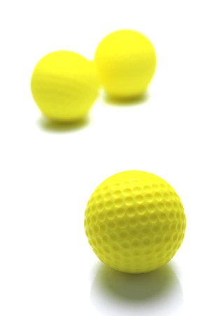 Golf Balls isolated against a white backgroundの写真素材
