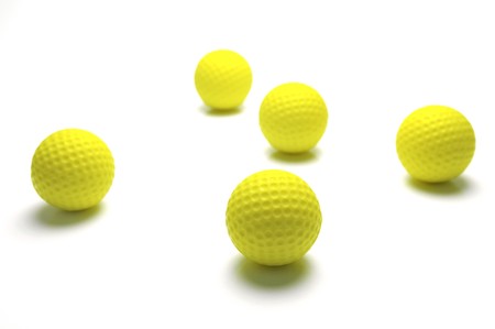 Golf Balls isolated against a white backgroundの写真素材