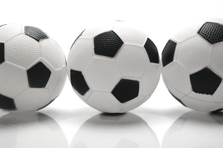 A soccer ball isolated against a white backgroundの写真素材