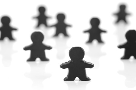 Miniature figurines isolated against a white backgroundの写真素材