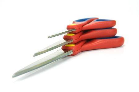 Scissors isolated against a white backgroundの写真素材