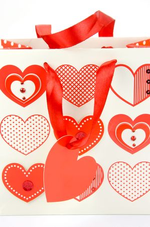 A  gift bag isolated against a white backgroundの写真素材