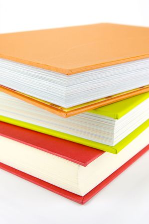 School books isolated on a white backgroundの写真素材