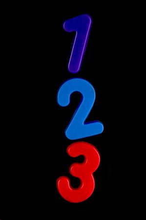 Numbers isolated against a black backgroundの写真素材