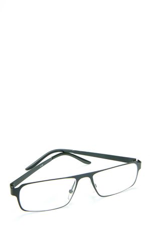 A pair of reading glasses isolated against a white backgroundの写真素材