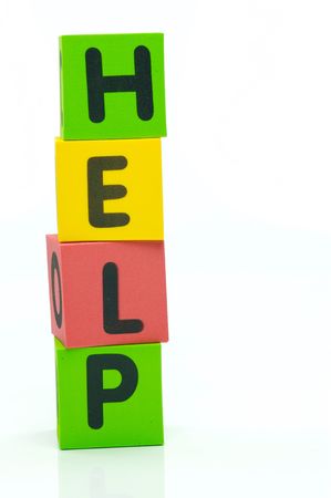 The word help isolated against a white backgroundの写真素材