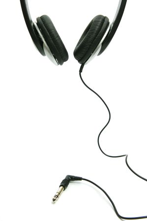 A pair of headphones isolated against a white backgroundの写真素材