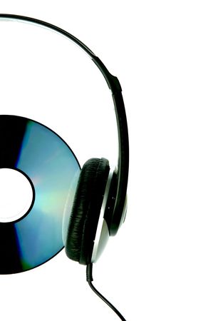A pair of headphones isolated against a white backgroundの写真素材
