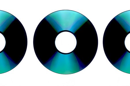 A music compact disc isolated against a white backgroundの写真素材