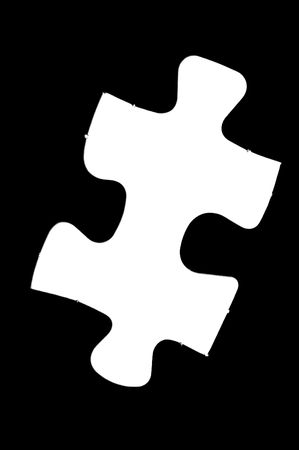 Pieces of jigsaw puzzle isolated against a red backgroundの写真素材