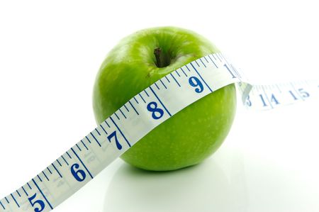 Conceptual health and diet image isolated against a white backgroundの写真素材