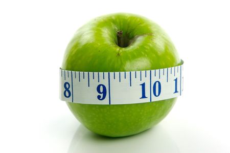 Conceptual health and diet image isolated against a white backgroundの写真素材