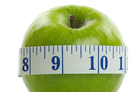 Conceptual health and diet image isolated against a white backgroundの写真素材