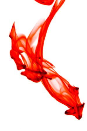 Contempory red ink in water on a white background
の写真素材