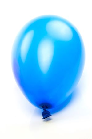 A blue balloon isolated against a white backgroundの写真素材
