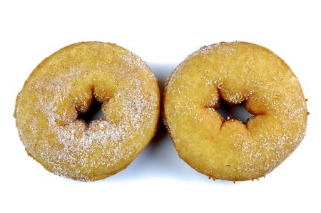 Plain donuts isolated against a white backgroundの写真素材