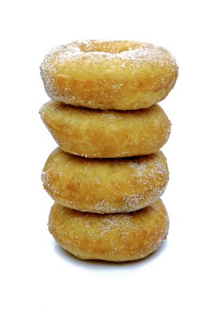 Plain donuts isolated against a white backgroundの写真素材
