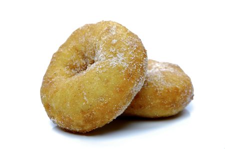 Plain donuts isolated against a white backgroundの写真素材