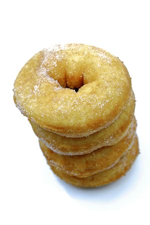 Plain donuts isolated against a white backgroundの写真素材